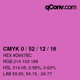 颜色代码: CMYK 0 / 52 / 12 / 16 | qconv.com