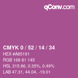 Color code: CMYK 0 / 52 / 14 / 34 | qconv.com