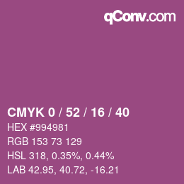颜色代码: CMYK 0 / 52 / 16 / 40 | qconv.com