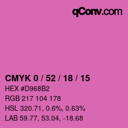 Color code: CMYK 0 / 52 / 18 / 15 | qconv.com