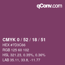 颜色代码: CMYK 0 / 52 / 18 / 51 | qconv.com