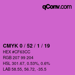 カラーコード: CMYK 0 / 52 / 1 / 19 | qconv.com