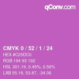 カラーコード: CMYK 0 / 52 / 1 / 24 | qconv.com