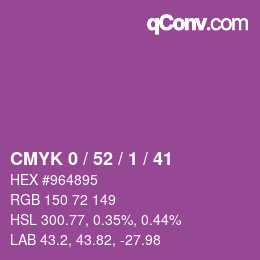 カラーコード: CMYK 0 / 52 / 1 / 41 | qconv.com