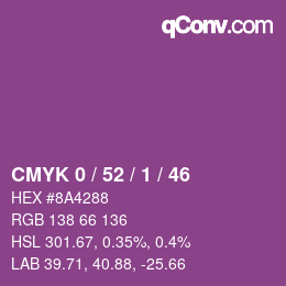 Color code: CMYK 0 / 52 / 1 / 46 | qconv.com