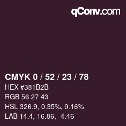 カラーコード: CMYK 0 / 52 / 23 / 78 | qconv.com