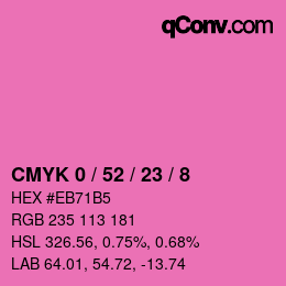 カラーコード: CMYK 0 / 52 / 23 / 8 | qconv.com