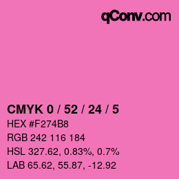 カラーコード: CMYK 0 / 52 / 24 / 5 | qconv.com