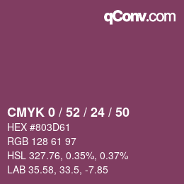 Color code: CMYK 0 / 52 / 24 / 50 | qconv.com