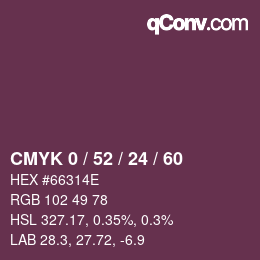 Color code: CMYK 0 / 52 / 24 / 60 | qconv.com