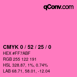 Color code: CMYK 0 / 52 / 25 / 0 | qconv.com