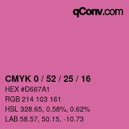 颜色代码: CMYK 0 / 52 / 25 / 16 | qconv.com