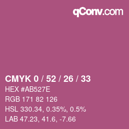 Color code: CMYK 0 / 52 / 26 / 33 | qconv.com