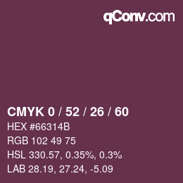 Color code: CMYK 0 / 52 / 26 / 60 | qconv.com