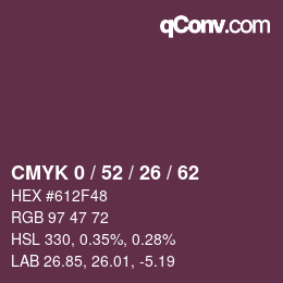 Color code: CMYK 0 / 52 / 26 / 62 | qconv.com