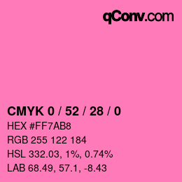 カラーコード: CMYK 0 / 52 / 28 / 0 | qconv.com