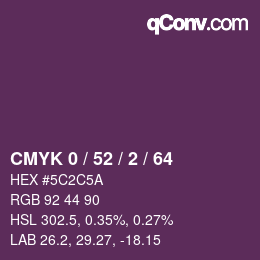 Color code: CMYK 0 / 52 / 2 / 64 | qconv.com