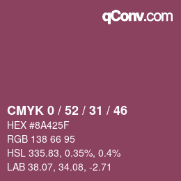Color code: CMYK 0 / 52 / 31 / 46 | qconv.com