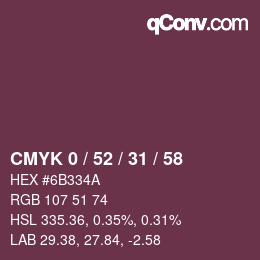 Color code: CMYK 0 / 52 / 31 / 58 | qconv.com