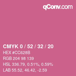 Color code: CMYK 0 / 52 / 32 / 20 | qconv.com