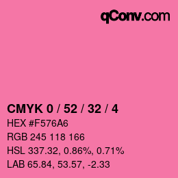 カラーコード: CMYK 0 / 52 / 32 / 4 | qconv.com