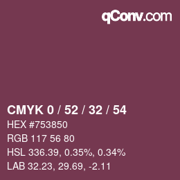 Color code: CMYK 0 / 52 / 32 / 54 | qconv.com