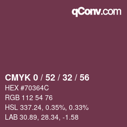 Color code: CMYK 0 / 52 / 32 / 56 | qconv.com