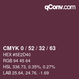 Color code: CMYK 0 / 52 / 32 / 63 | qconv.com