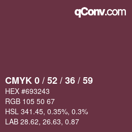 颜色代码: CMYK 0 / 52 / 36 / 59 | qconv.com