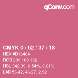 カラーコード: CMYK 0 / 52 / 37 / 18 | qconv.com