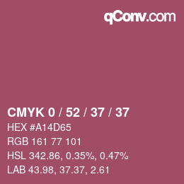 カラーコード: CMYK 0 / 52 / 37 / 37 | qconv.com
