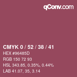 颜色代码: CMYK 0 / 52 / 38 / 41 | qconv.com