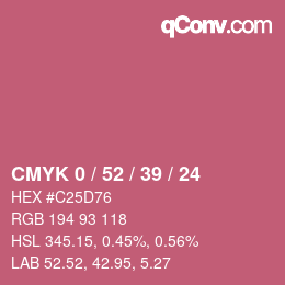 Farbcode: CMYK 0 / 52 / 39 / 24 | qconv.com