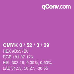 カラーコード: CMYK 0 / 52 / 3 / 29 | qconv.com