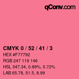 Color code: CMYK 0 / 52 / 41 / 3 | qconv.com