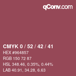 カラーコード: CMYK 0 / 52 / 42 / 41 | qconv.com