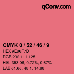 Color code: CMYK 0 / 52 / 46 / 9 | qconv.com