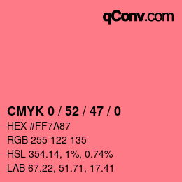 Color code: CMYK 0 / 52 / 47 / 0 | qconv.com