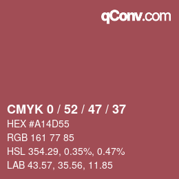 Color code: CMYK 0 / 52 / 47 / 37 | qconv.com