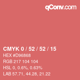 カラーコード: CMYK 0 / 52 / 52 / 15 | qconv.com
