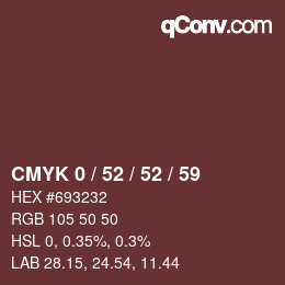 Color code: CMYK 0 / 52 / 52 / 59 | qconv.com