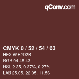 Código de color: CMYK 0 / 52 / 54 / 63 | qconv.com