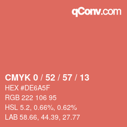 Código de color: CMYK 0 / 52 / 57 / 13 | qconv.com