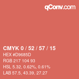 Farbcode: CMYK 0 / 52 / 57 / 15 | qconv.com