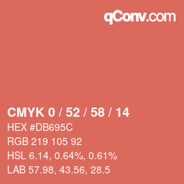 Código de color: CMYK 0 / 52 / 58 / 14 | qconv.com