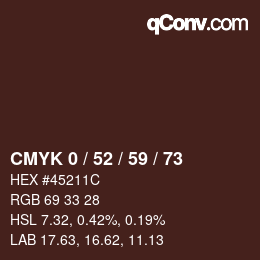 Color code: CMYK 0 / 52 / 59 / 73 | qconv.com