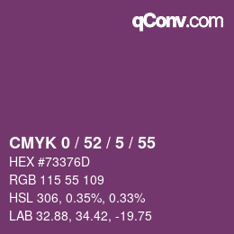 カラーコード: CMYK 0 / 52 / 5 / 55 | qconv.com