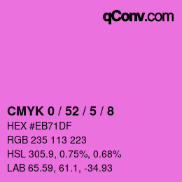 カラーコード: CMYK 0 / 52 / 5 / 8 | qconv.com