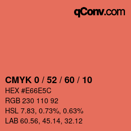 Farbcode: CMYK 0 / 52 / 60 / 10 | qconv.com