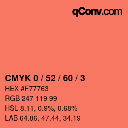 颜色代码: CMYK 0 / 52 / 60 / 3 | qconv.com